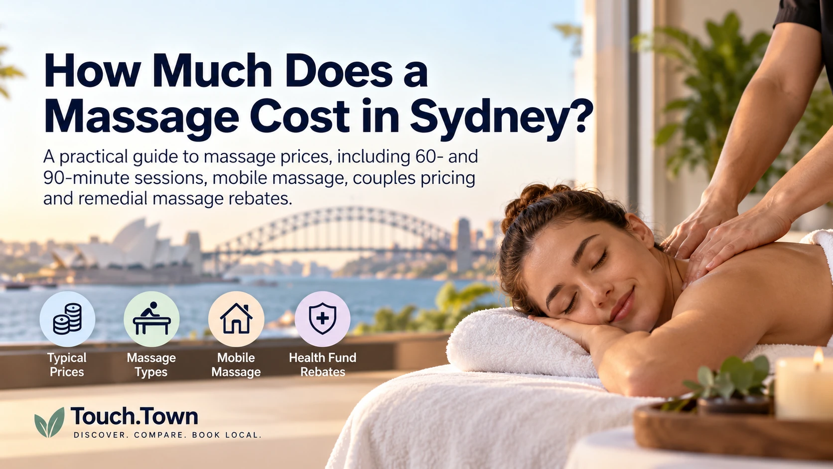 Relaxing massage treatment overlooking Sydney Harbour for a guide to massage prices in Sydney